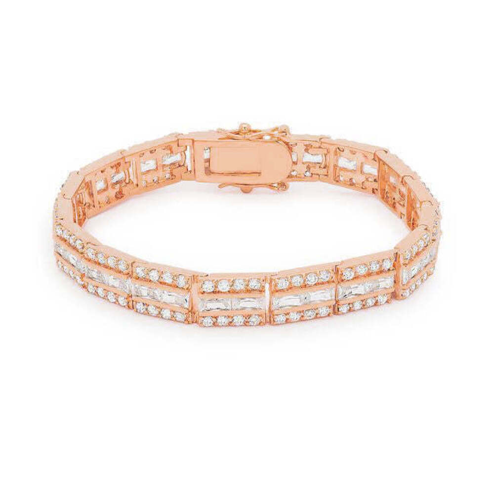 Princess Cut CZ Gold Tone Tennis Bracelet
